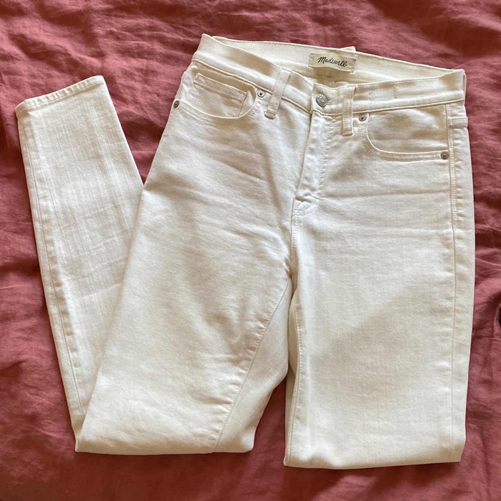 Madewell White High Rise Skinny Jeans